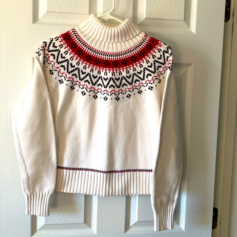 Liz Claiborne white cotton turtleneck sweater